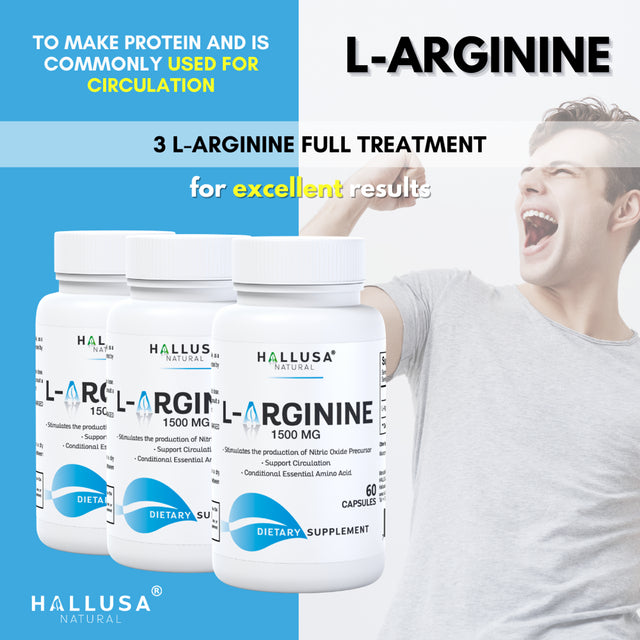 L- ARGININE - Muscle Support - Improves Blood Flow Better Erection - 60 Cap