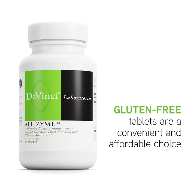 Davinci Labs All-Zyme - Support Digestive Health & Nutrient Absorption - 90 Tablets