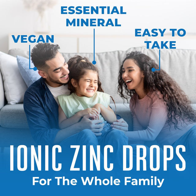 Zinc Supplements for Immune Support | Ionic Zinc for Kids & Adults | Liquid Zinc Supplement | 40 Day Supply | Zinc Sulfate | Skin Care Supplement | Vegan | Gluten Free | Glycerin Based | 4 Oz