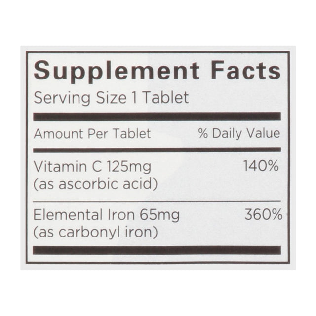 Vitron-C Iron Supplement, Once Daily, High Potency Iron plus Vitamin C, 60 Count