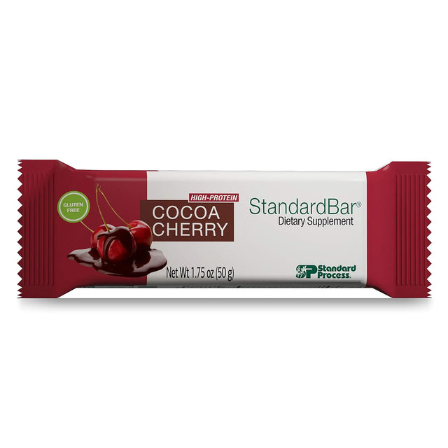 Standard Process Standardbar - Gluten-Free Protein Bar with Whole Food Formula of Calcium, Potassium, and More - Vegetarian - 18 Bar Pack - Cocoa Cherry