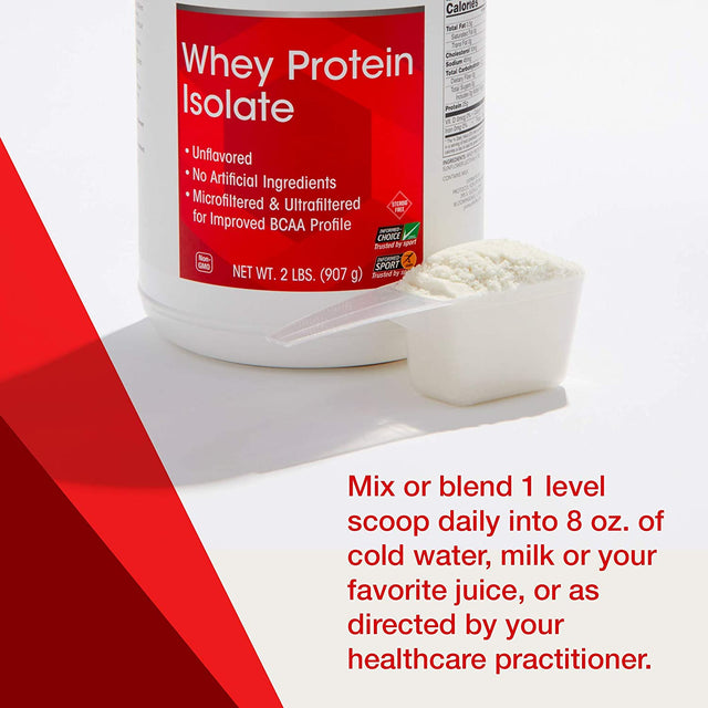 Protocol Whey Protein Isolate - Protein Powder - BCAA Amino Acids - Unflavored - 2 Lbs