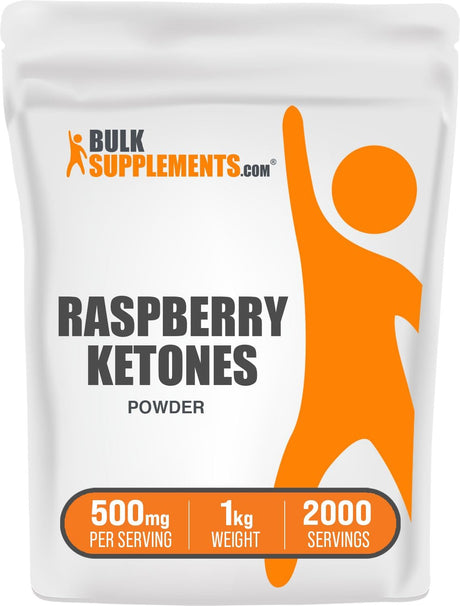 BULKSUPPLEMENTS.COM Raspberry Ketones Powder - Dietary Supplement, Antioxidants Support - Pure, Gluten Free - 500Mg per Serving, 2000 Servings (1 Kilogram - 2.2 Lbs)