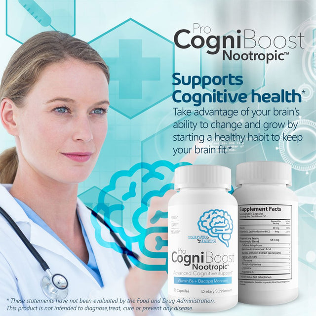 Pro Cogni Boost Brain Supplement - Memory & Clarity Blend - Pro Cogni Boost Nootropic Formulated for Overall Brain Health & Function - Think Clearly with Pro Cogniboost Brain Supplement - 30 Servings