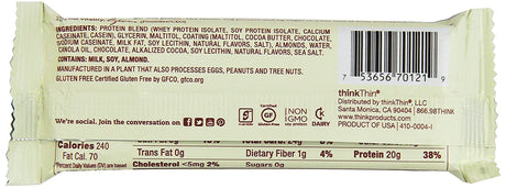 Thinkthin Protein Bars Chocolate Fudge, 2.1 Oz, 10 Count