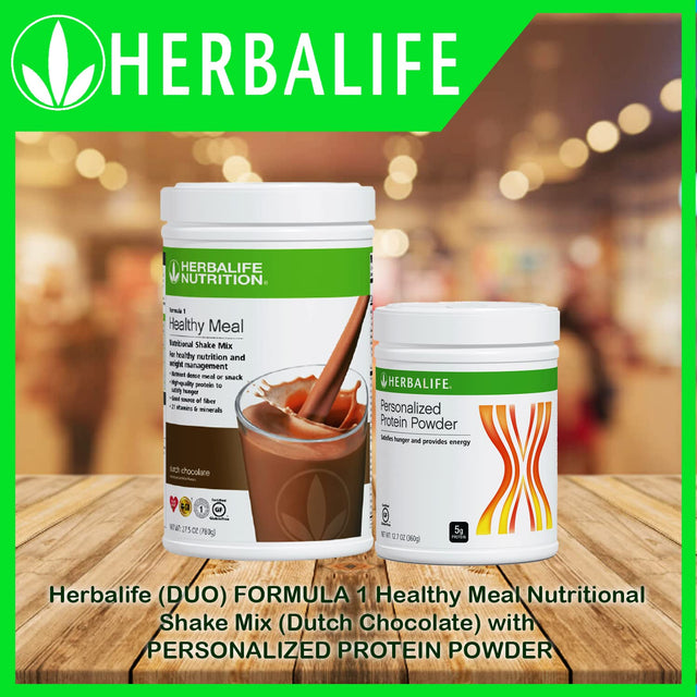 Herbalife (DUO) FORMULA 1 Healthy Meal Nutritional Shake Mix (Cookies 'N Cream) with PERSONALIZED PROTEIN POWDER