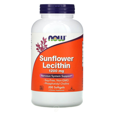 Now Foods Sunflower Lecithin 1200 Mg Soy-Free, Non-Gmo - 200 Softgels