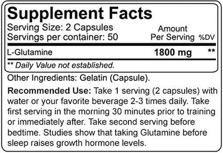 Nutrakey Glutamine 900Mg, 100 Count