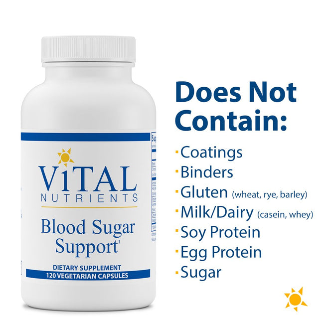 Vital Nutrients - Blood Sugar Support - Support for Normal Blood Sugar Levels in Healthy Individuals - 120 Capsules per Bottle