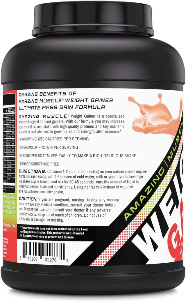 Amazing Muscle - Whey Protein Gainer - 6 Lb - Supports Lean Muscle Growth & Workout Recovery (Strawberry)