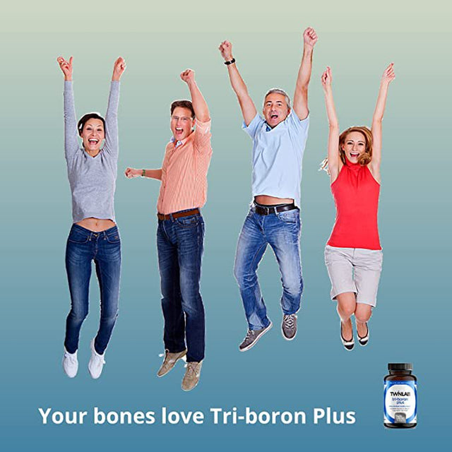 Twinlab Tri-Boron Plus, Magnesium, Vitamin D, Calcium, Dietary Supplements, 3Mg, 240 Capsules, Healthy Bones