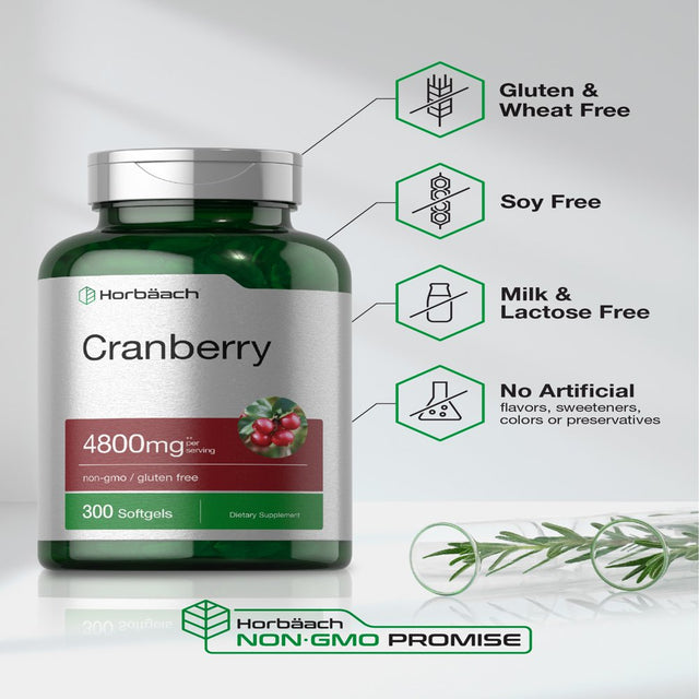 Cranberry Supplement | 4800Mg | 300 Softgels | by Horbaach