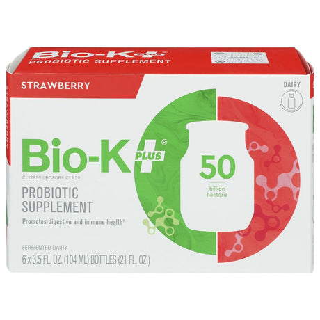 Bio-K plus Strawberry Fermented Dairy Probiotic, 3.5 Fluid Ounce -- 24 per Case.