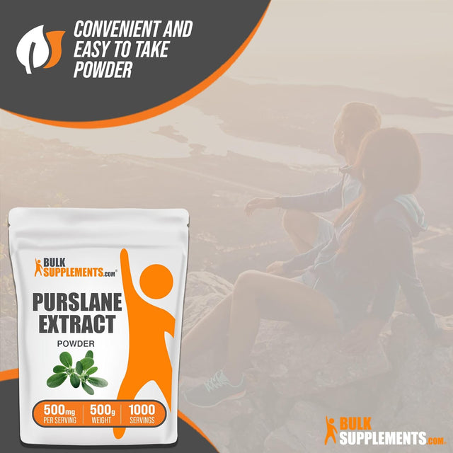 BULKSUPPLEMENTS.COM Purslane Extract Powder - Portulaca Oleracea Extract, Purslane Supplements - Supplementation, Pack of 1 - Gluten Free, 500Mg per Serving, 500G (1.1 Lbs)