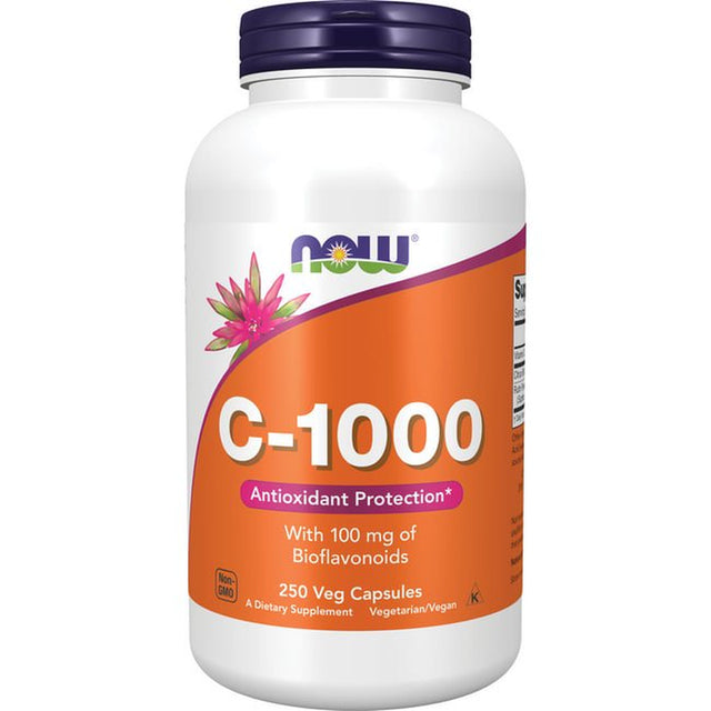 NOW Supplements, Vitamin C-1,000 with 100 Mg of Bioflavonoids, Antioxidant Protection*, 250 Veg Capsules