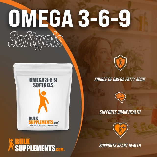 Bulksupplements.Com Omega 3-6-9 Softgels, 2400Mg - Brain & Heart Support (240 Softgels - 120 Servings)