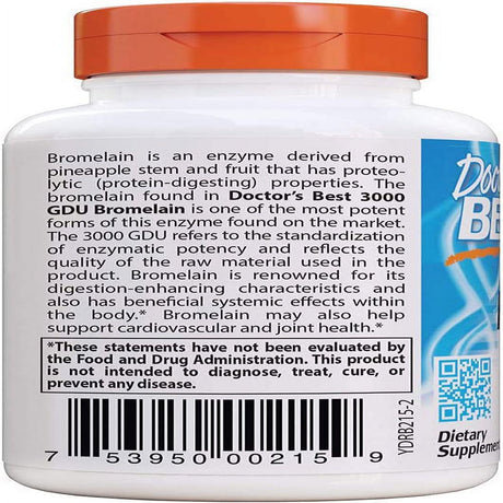 Doctor'S Best 3000 GDU Bromelain Proteolytic Digestive Enzymes Supplements, Supports Healthy Digestion, Joint Health, Nutrient Absorption, 500 Mg, 90 VC