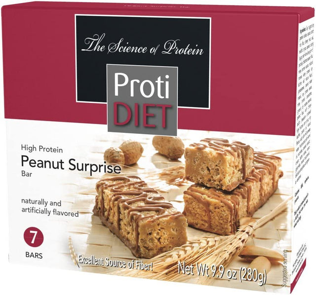 Protidiet Peanut Surprise High Protein Bar 9.87 Oz (280G), (7 Bars)