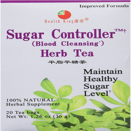 Health King Sugar Controller Blood Cleansing Herb Tea Bags 20 Ea (Pack of 6)