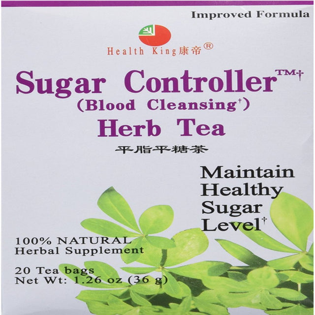 Health King Sugar Controller Blood Cleansing Herb Tea Bags 20 Ea (Pack of 6)