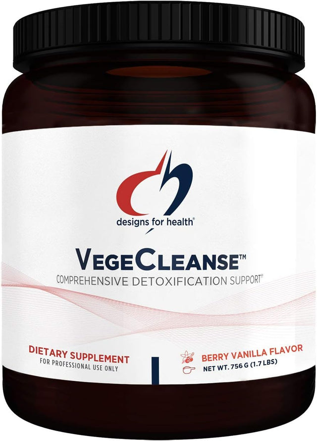 Designs for Health Vegecleanse - 14G Pea Protein Detox Drink Mix Powder with Antioxidants + Herbal Hepatics to Promote Healthy Liver Function - Berry-Vanilla Flavor (21 Servings / 756G)