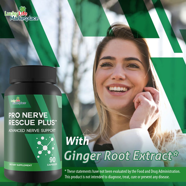 Pro Nerve Rescue plus - Advanced Nerve Support Supplement - Promote Healthy Nerve Function & Blood Flow - Help Soothe Nerve Discomfort - Magnesium, Calcium, Zinc - Support Reduced Oxidative Stress