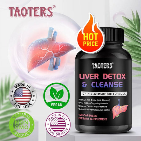 Liver Cleanse Detox & Repair | 25+ Herbs | Premium Liver Health Formula | Liver Support Detox Cleanse Supplement