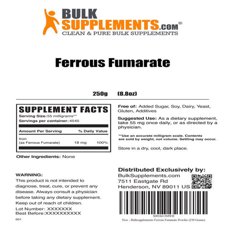 Bulksupplements.Com Ferrous Gluconate Supplement (250 Grams - 8.8 Oz - 1667 Servings)