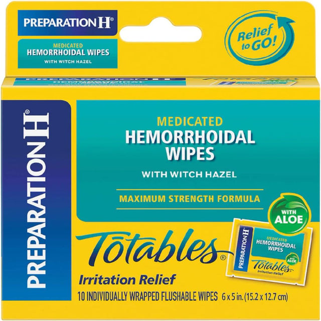 "Totables, Hemorrhoidal Wipes with Witch Hazel 10 Ea(Pack of 2)"