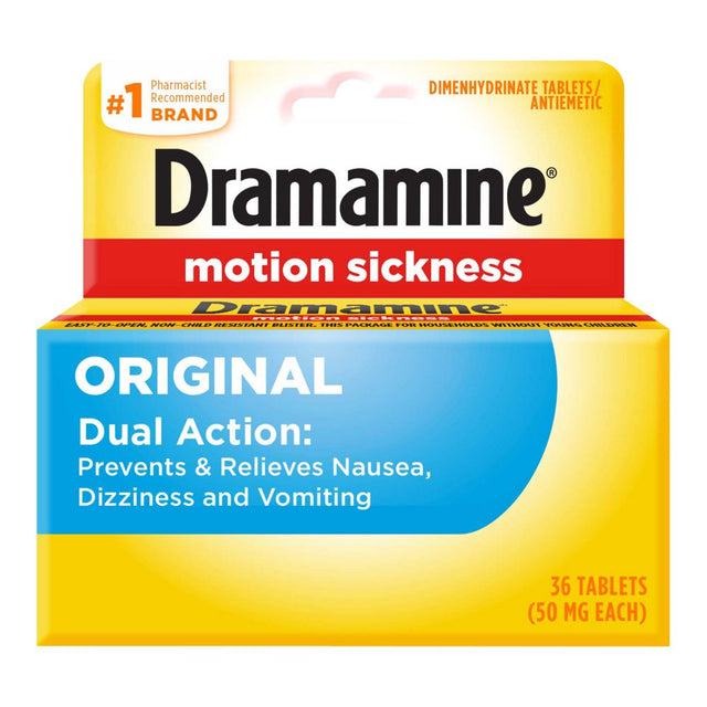 Dramamine Original, Motion Sickness Relief, 36 Count