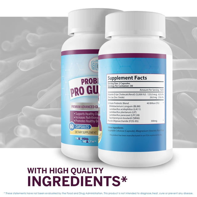 Probiotic Pro Gut Vita - Gut Health Support Probiotic & Vitamin Formula - Promote Healthy Digestion, Nutrient Absorption, Bowel Movements - Help Improve Gut Microbiome for Additional Health Benefits