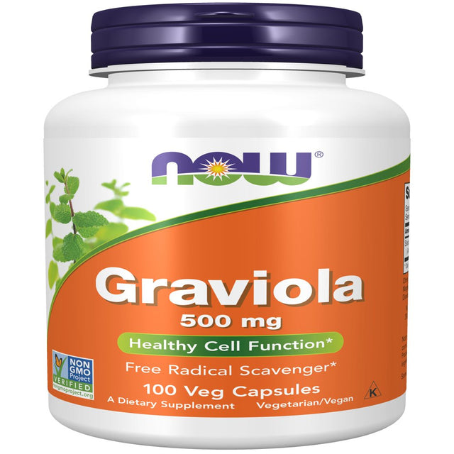 NOW Supplements, Graviola (Annona Muricata) 500 Mg, Healthy Cell Function*, 100 Veg Capsules