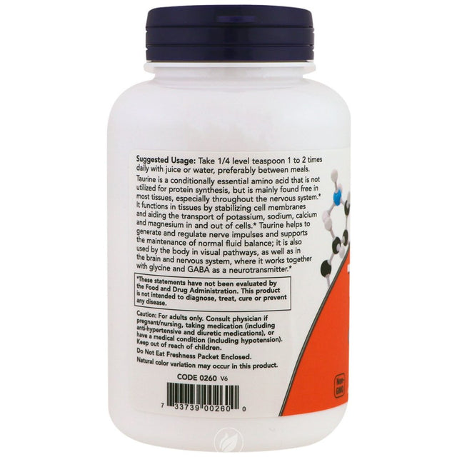 NOW Supplements Taurine Powder 8 Oz