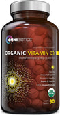 Organic Vitamin D3 5000 IU - 100% Vegan High-Potency Immune Support by Omnibiotics - 90 Tablets