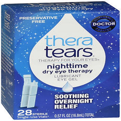 Theratears Liquid Gel Nighttime Lubricating Eye Drops, Single-Use Vials, 30 Count