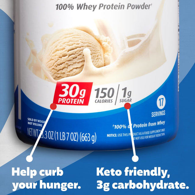 Premier Protein 100% Whey Protein Powder, Vanilla Milkshake, 30G Protein, 23.3 Oz, 1.7 Lb