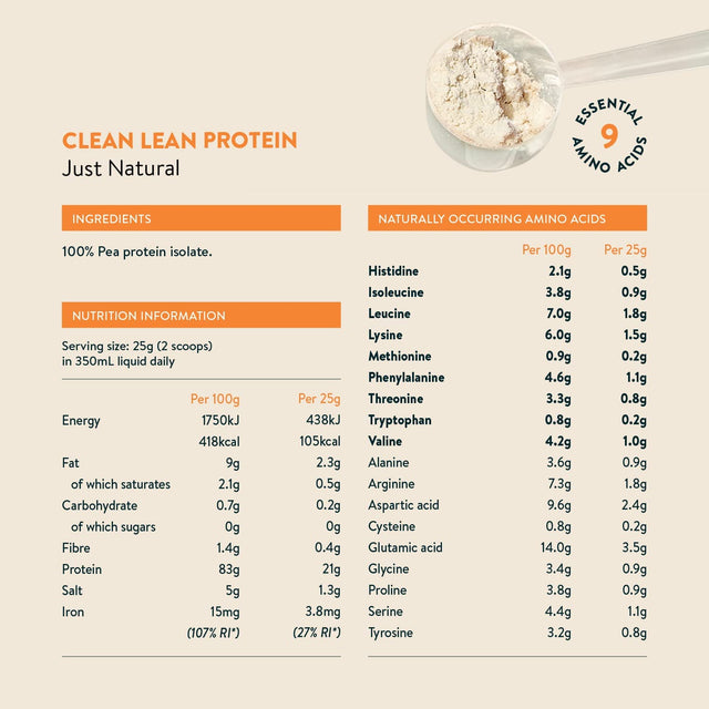 Clean Lean Protein 500G Just Natural