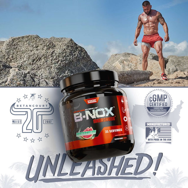 B-Nox Androrush - Watermelon, Pre-Workout & Testosterone Enhancer, Powder Supplement, Betancourt Nutrition 35 Servings