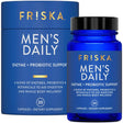 FRISKA Mens Daily, Digestive Enzyme and Probiotics Supplement, Lactase and B-Vitamins for Natural Digestion and Daily Male Health, 30 Capsules