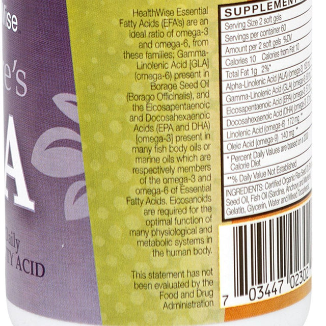 Healthsmart Supplement - Nature'S EFA -120 Capsules