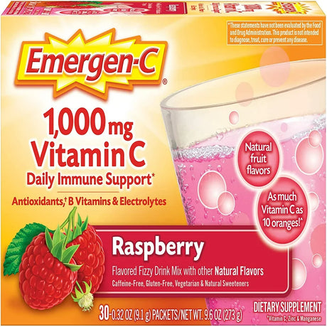 Emergen-C Daily Immune Support Drink with 1000 Mg Vitamin C, Antioxidants, & B Vitamins Raspberry