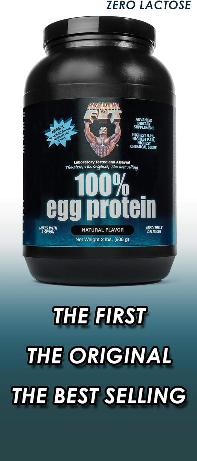 Healthy 'N Fit - 100% Egg Protein (Unflavored & Unsweetened) Natural, 2Lbs, Instant Dried Egg Whites: Great for Baking and Mixing.