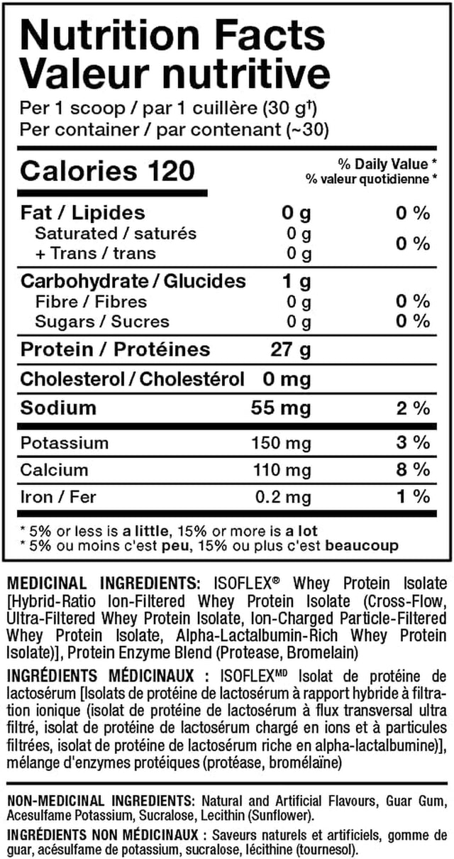 ALLMAX ISOFLEX Whey Protein Isolate, Vanilla - 2 Lb - 27 Grams of Protein per Scoop - Zero Fat & Sugar - 99% Lactose Free - Gluten Free & Soy Free - Approx. 30 Servings