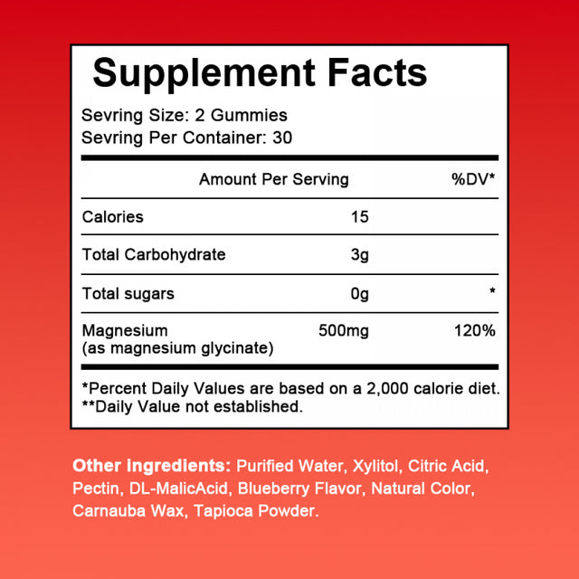 BBEEAAUU Magnesium Glycinate Gummies 500Mg - Magnesium Supplement for Calm Mood, Stress Relief & Heart Health - Gluten Free & Vegan - 60 Gummies