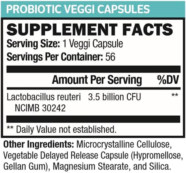 Gastrointestinal Probiotics L Reuteri NCIMB 30242 GI Digestive Supplements Capsule, Allergy Safe & Gluten Free for Men and Women (1 Month Supply)