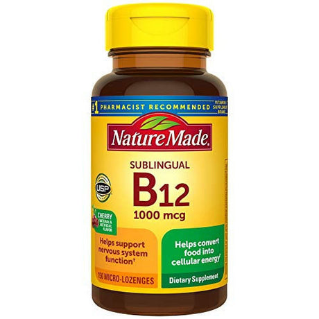 Nature Made Sublingual Vitamin B12 1000 Mcg, Dietary Supplement for Energy Metabolism Support, 150 Micro-Lozenges, 150 Day Supply 150 Count (Pack of 1)