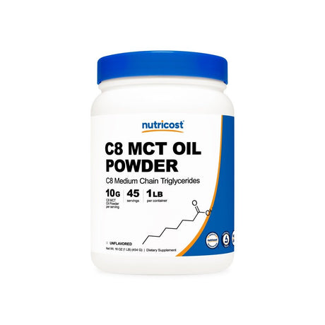 Nutricost C8 MCT Oil Powder Unflavored -- 1 Lb