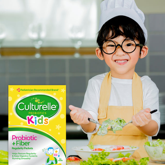 Culturelle Kids Probiotic and Fiber Packets, Digestive Health and Immune Support for Kids 3+ Months, 24 Count