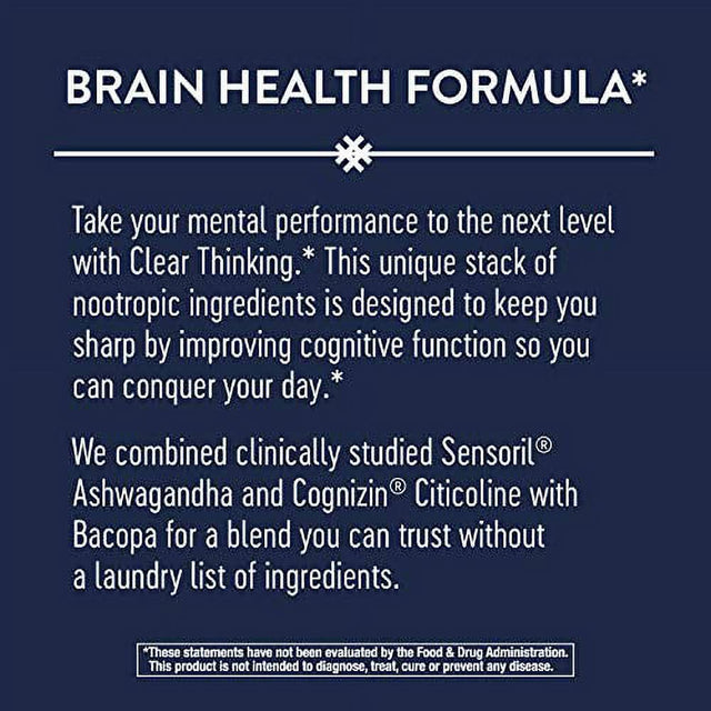 Nature'S Way Clear Thinking Cognitive Performance*, Ashwagandha, Reduces Stress and Supports Cognitive Performance*, 40 Capsules