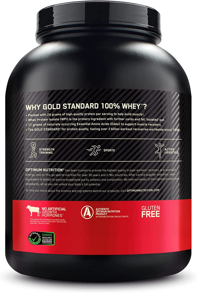 Optimum Nutrition Gold Standard 100% Whey Protein Powder, Double Rich Chocolate, 5 Pound (Packaging May Vary)